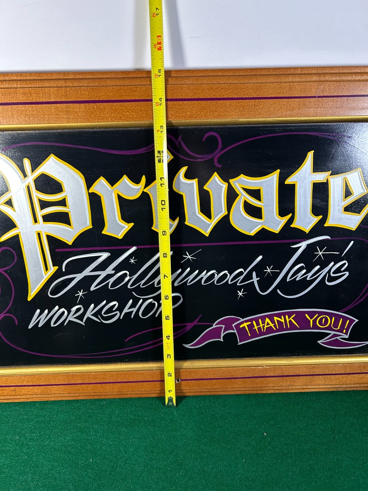 24″x 15″ Celebrity Jay Ohrberg’s Personal Custom Painted PInstripe Garage Sign