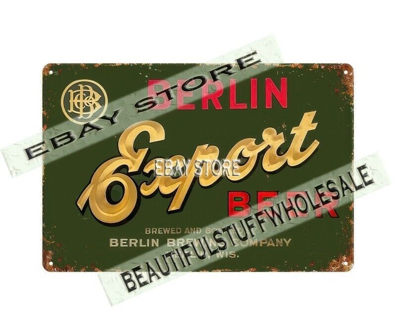 1950s Berlin export beer Berlin Wisconsin metal tin sign office dressing ideas