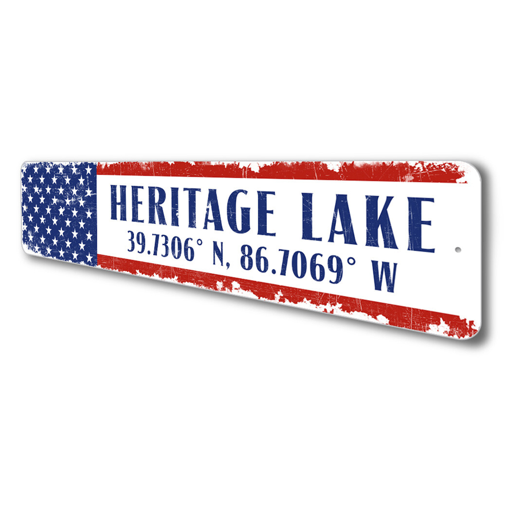 American Location Lat Long Metal Sign Custom Latitude Longitude GPS Coordinates