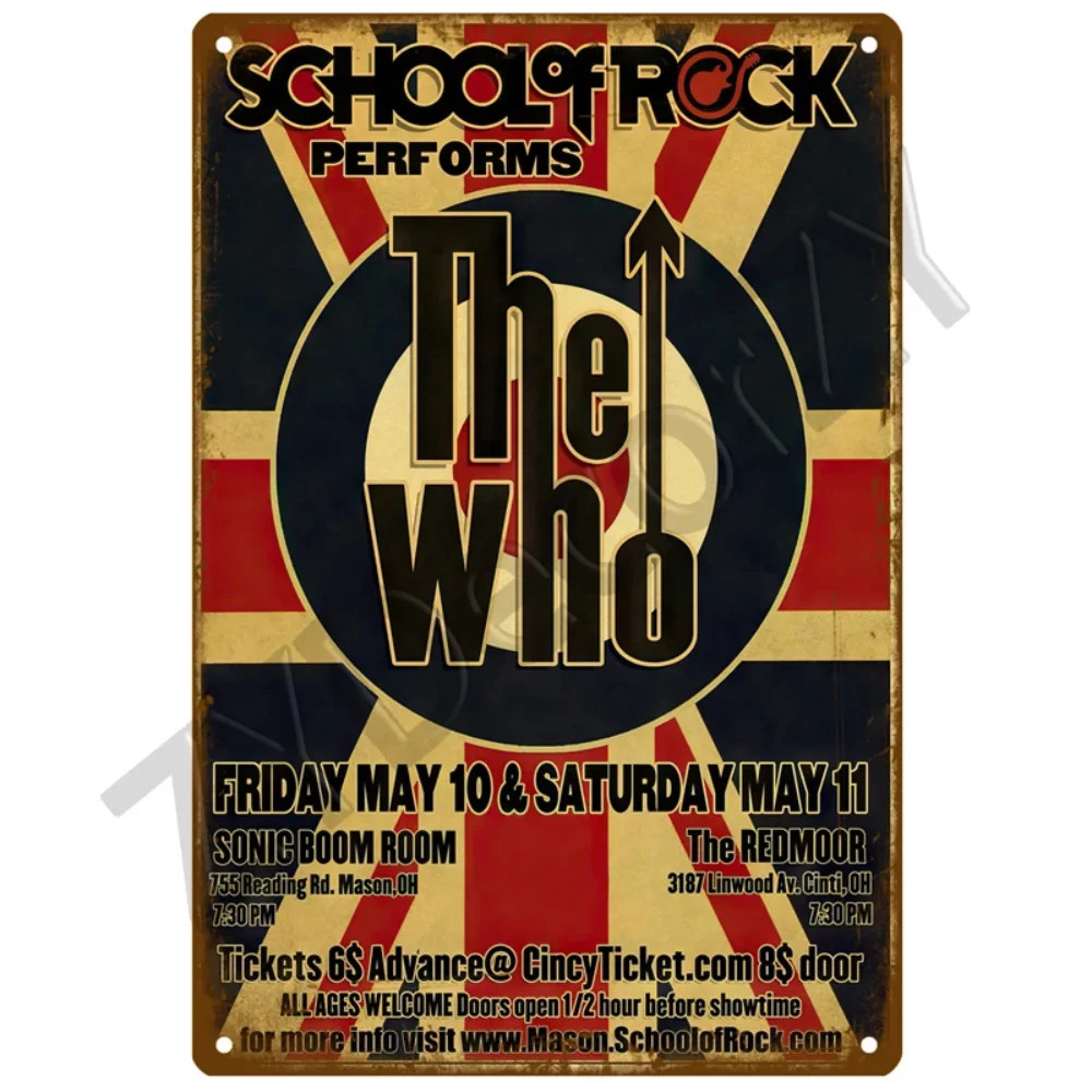 MusicVibeDecor Tin Metal Signs – Rock Band Vintage Poster Tin Plates – Premium