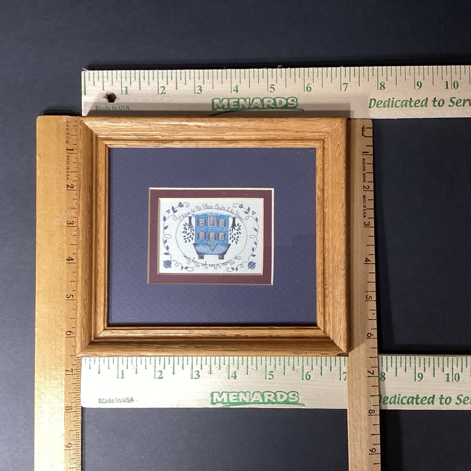Vintage Wall Art Decor Grandmacore with Flowers Cottage Wooden Frame