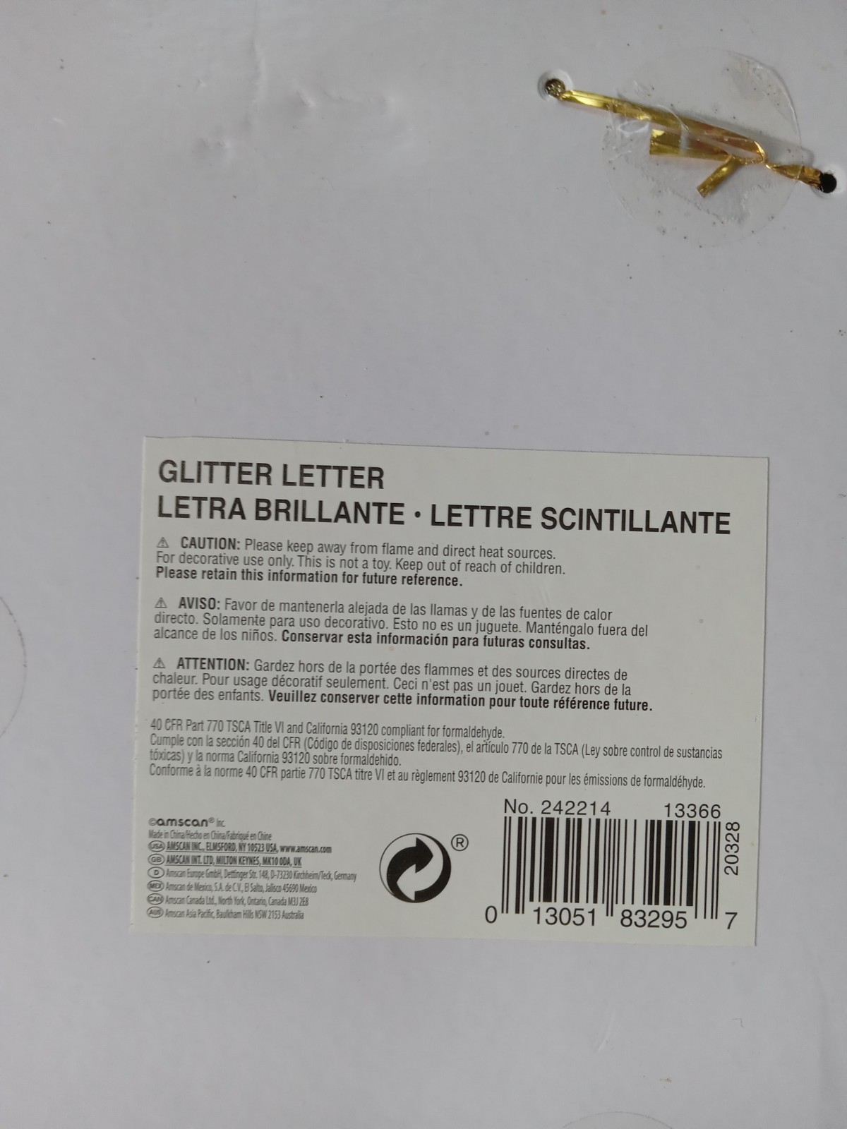 🌟Gold Glitter Letter – F: Home Decor And Decoration (9 in. X 5.85 in.)