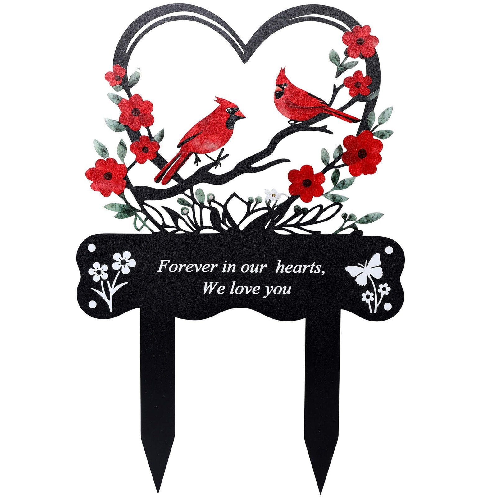Cemetery Decorations for Grave Memorial Plaque Stake Grave Marker Cardinals