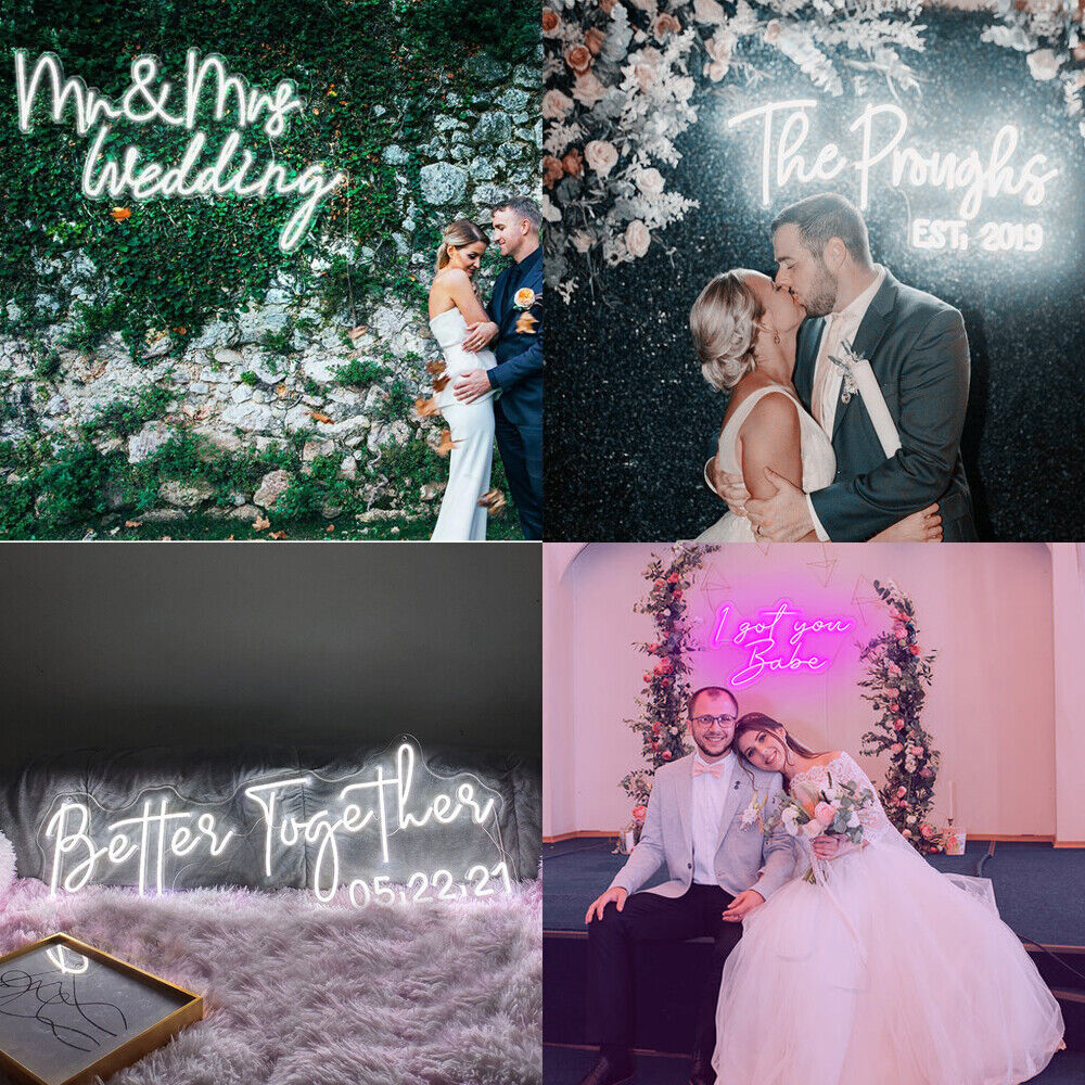 Custom Neon LED Light Night Signs Wedding Birthday Bedroom Party Beer Wall Decor