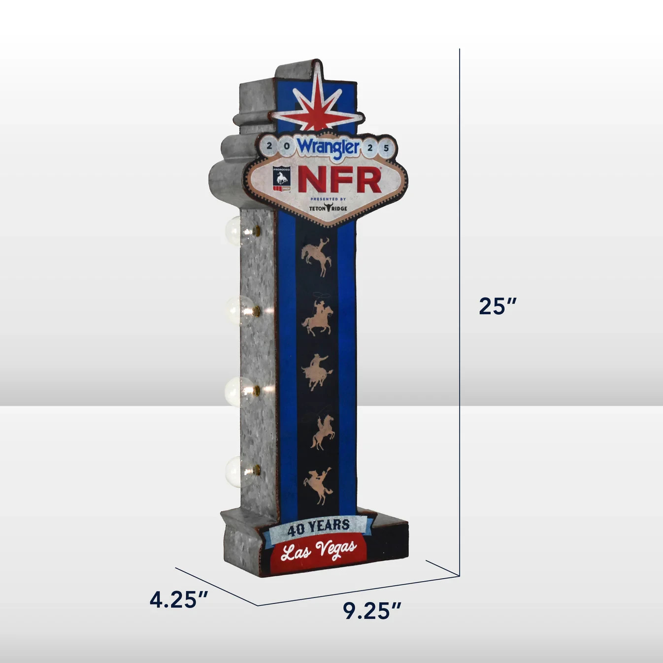 Wrangler ProRodeo NFR 2025 Las Vegas 40th Anniversary Double-Sided LED Sign