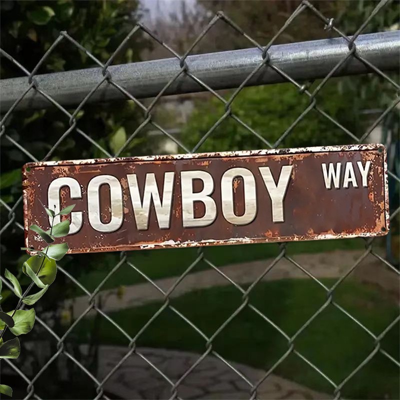 Vintage Cowboy Way Metal Signs Rustic Cowboy Themed Garage Bar Farmhouse Decor