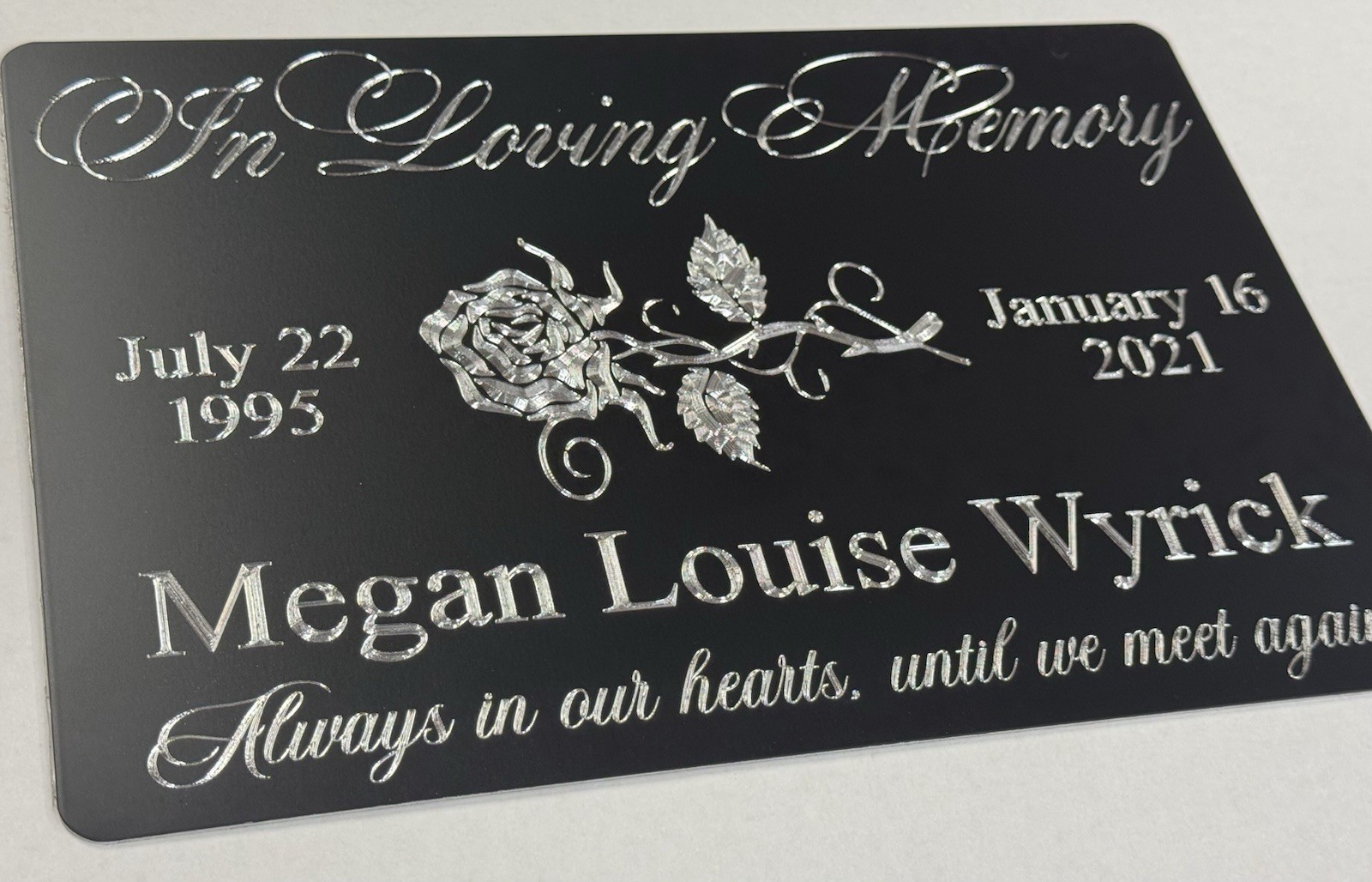 Engraved Personalized Custom Memorial Grave Marker Aluminum Metal Sign 10×7