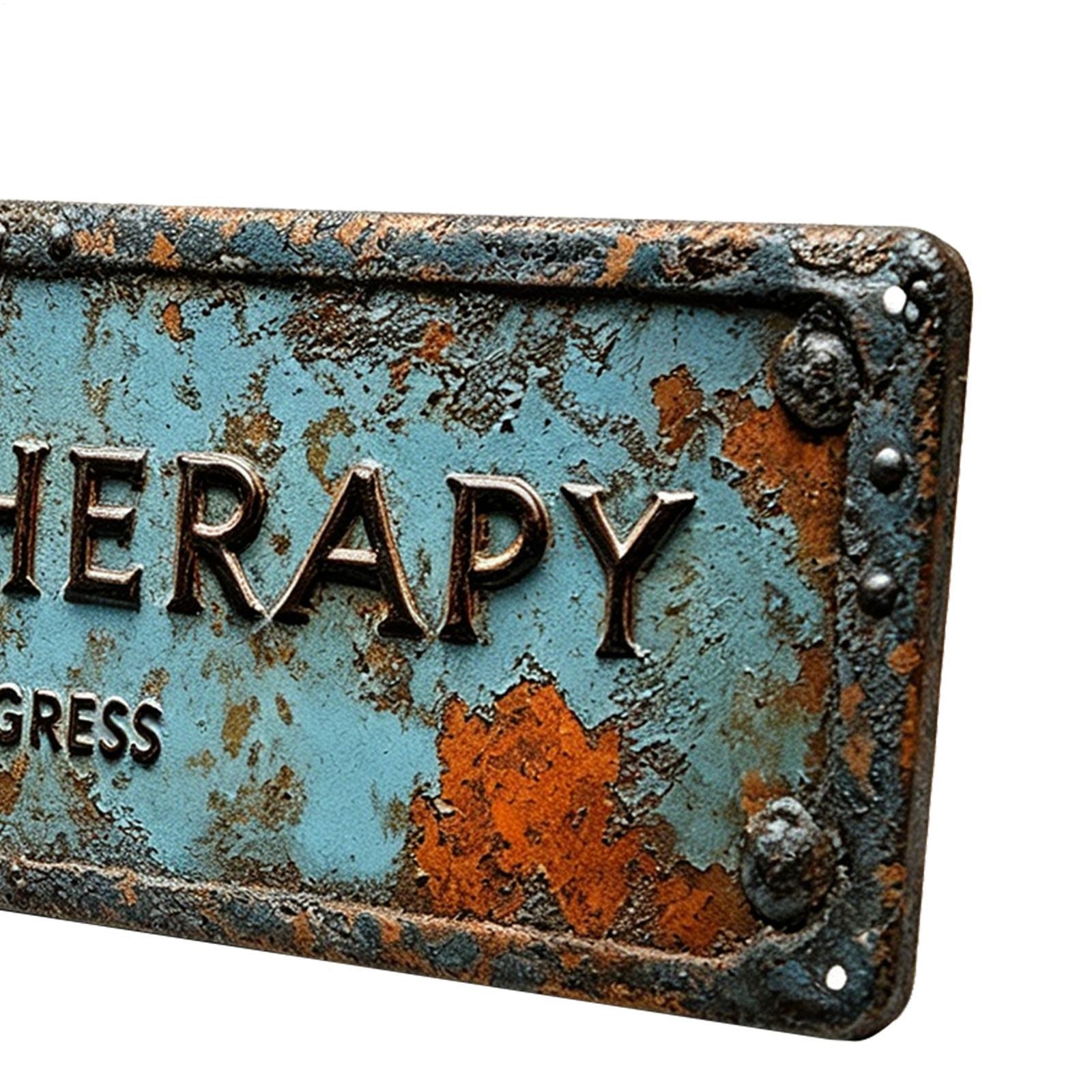 Vintage Porch Therapy Session In Progress Aluminum Outdoor Wall Sign 40x10cm