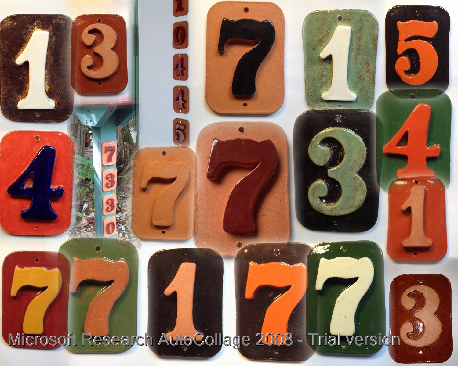 Custom Tile House Post numbers. 80 glaze options free shipping. Applewood Pot.