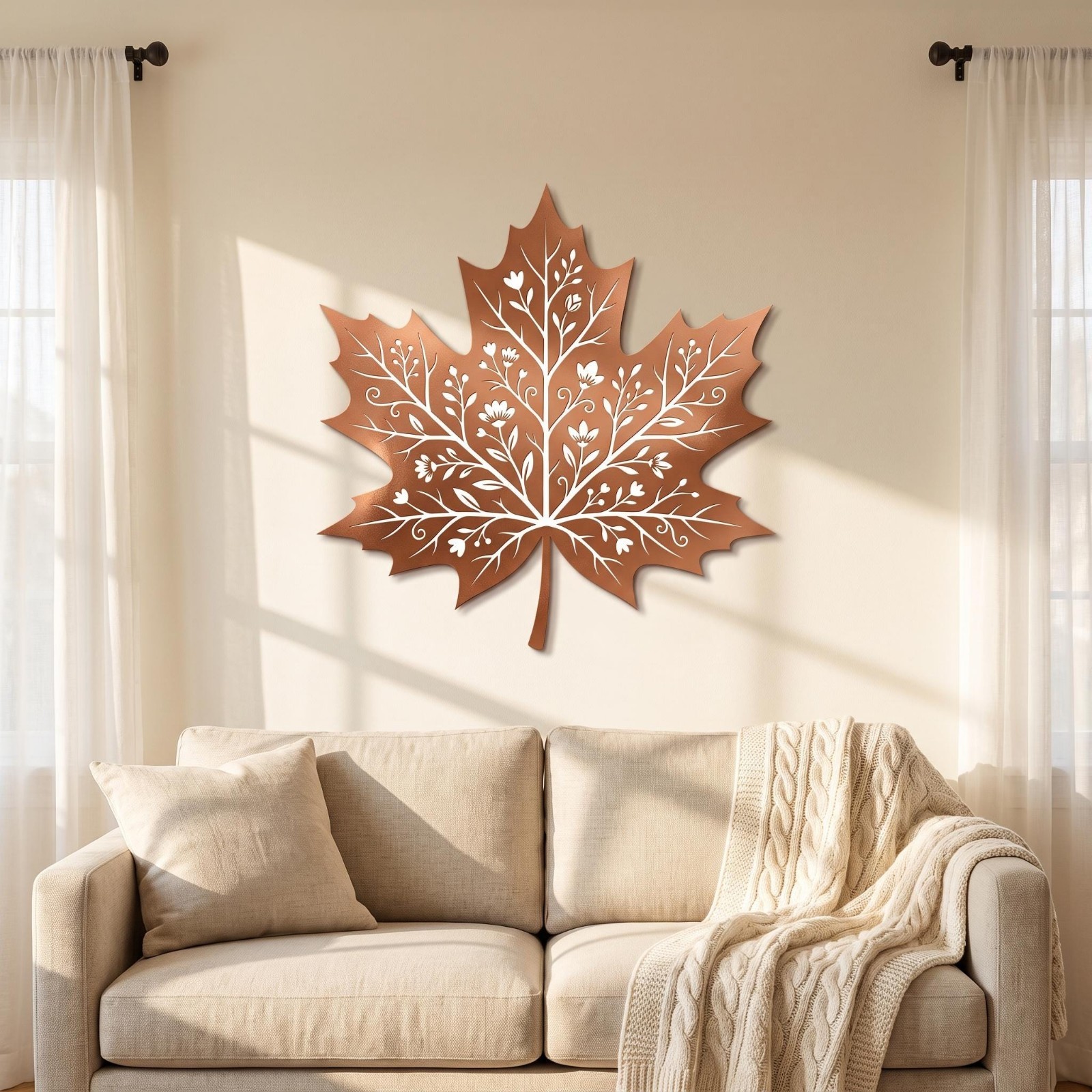 Maple Leaf Metal Wall Art Nature Metal Sign Rustic Outdoor Patio Decor Gift