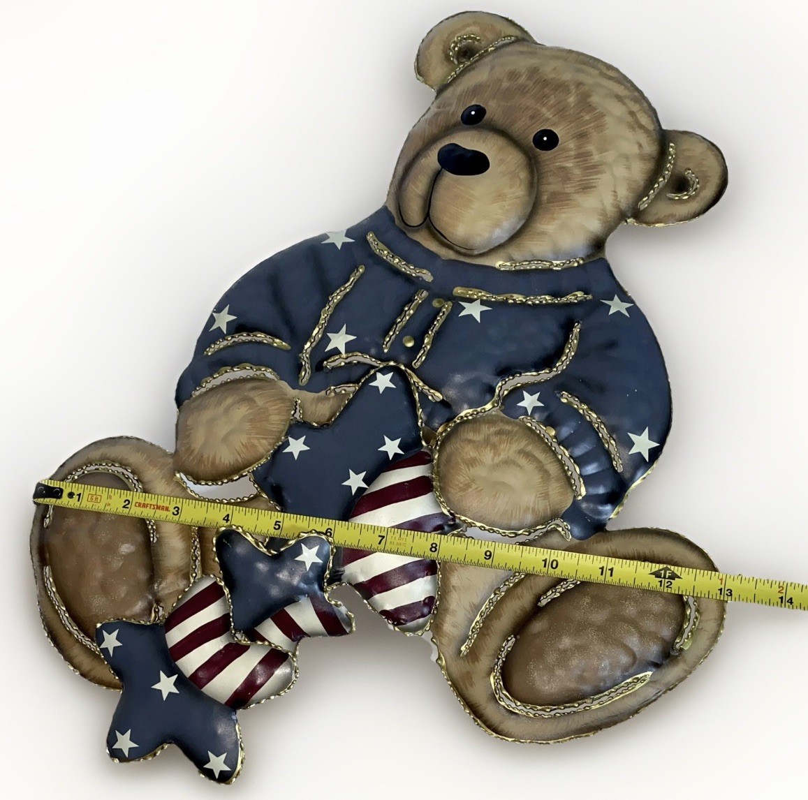 Home Interiors Americana Teddy Bear Wall Plaque 4th Of July Indoor Outdoor Decor