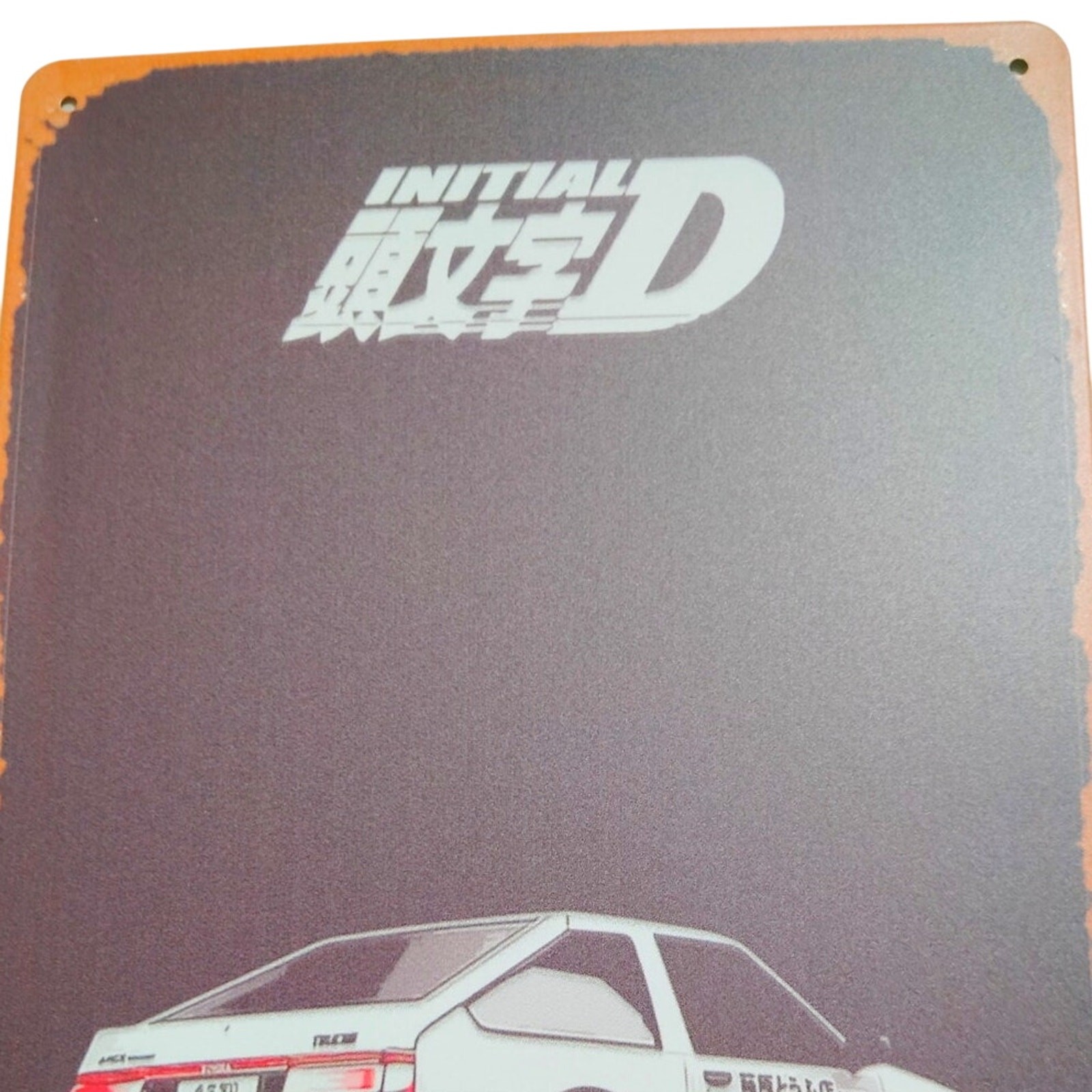 Retro 12×8 Initial D Anime Tin Sign, Toyota AE86 Trueno Rear View, Street Racing