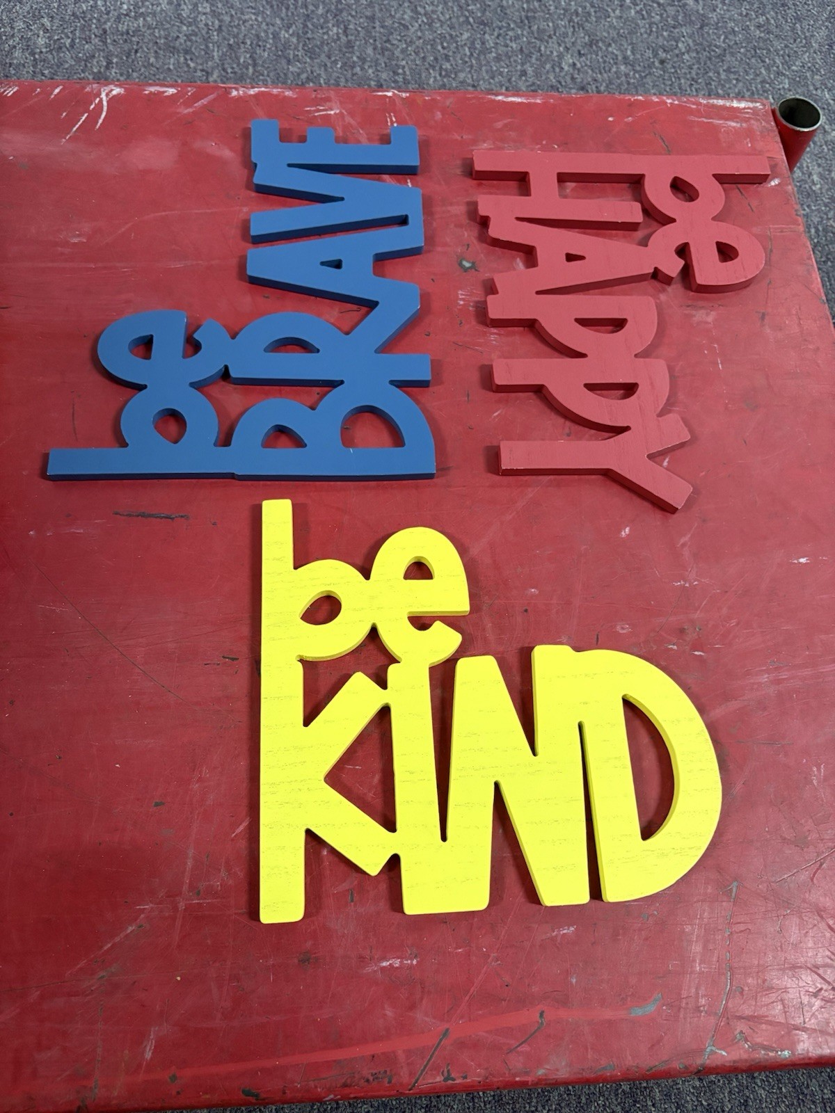 Wood Inspirational Hanging Letter Signs: Be Brave/Kind/Grateful, Little Man Cave