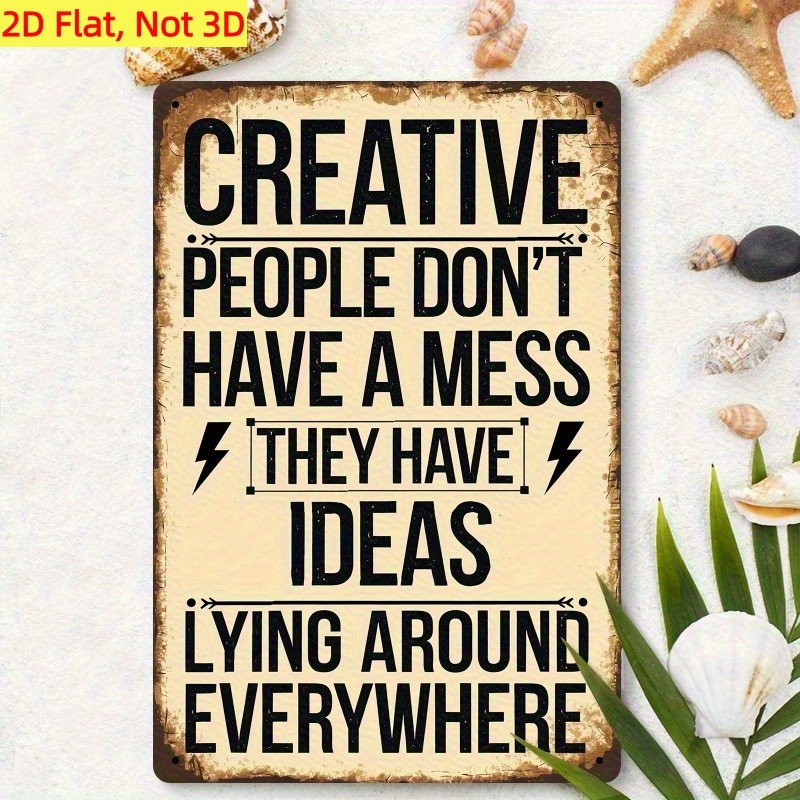 Retro Weathered Rust Border Creative Quote Lightning Bolt Craft Room Wall Gift