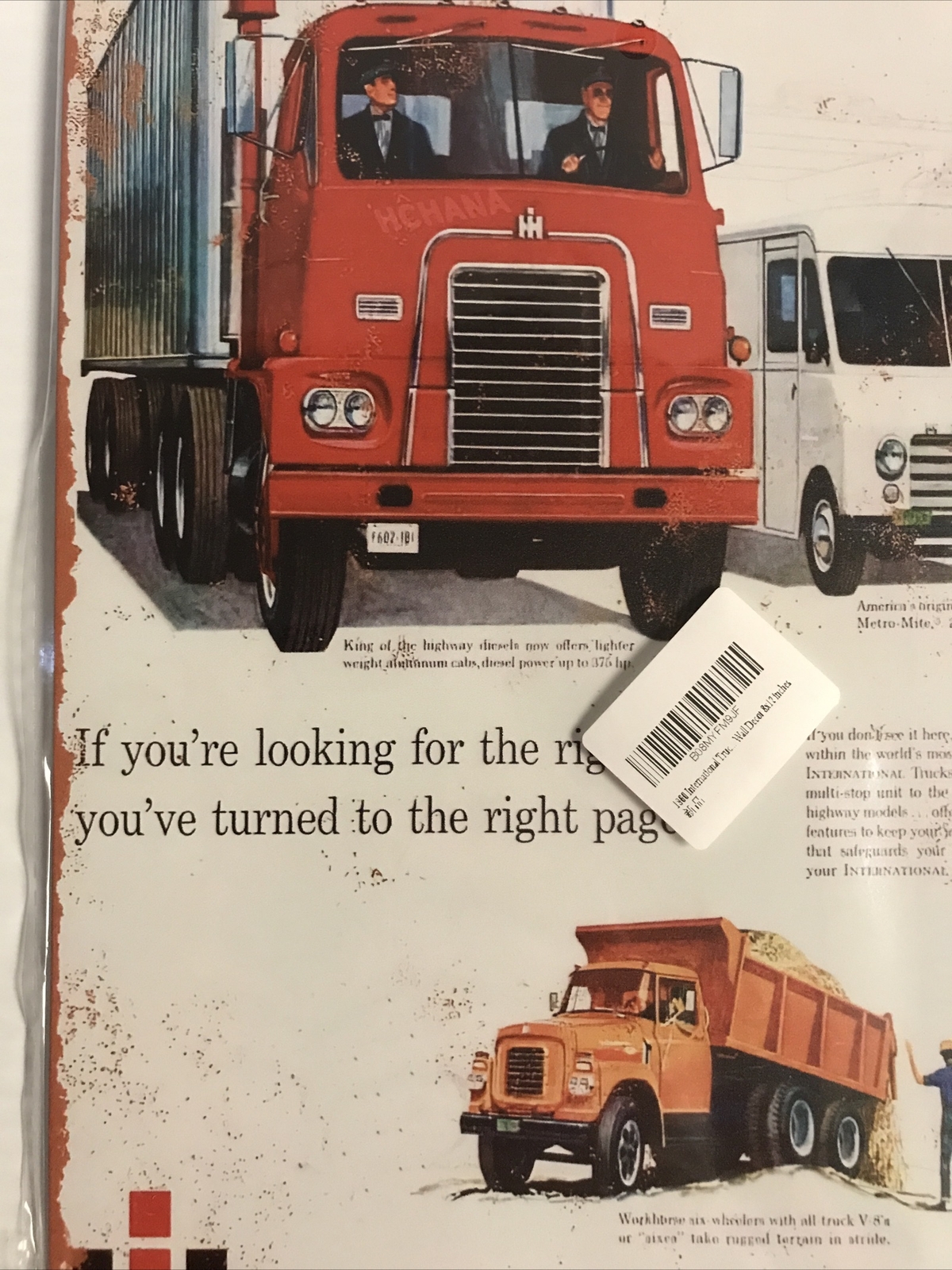 HI: International Trucks Metal / Tin Sign 12 X 8 Inches Sealed Art Wall Home NWO