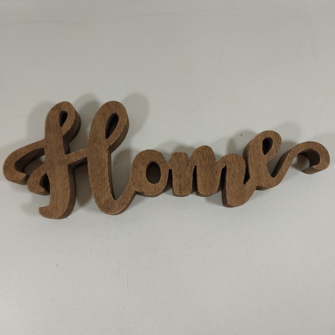 Large Wooden Letter Farmhouse Wood Grain Art Decor “HOME” 14″