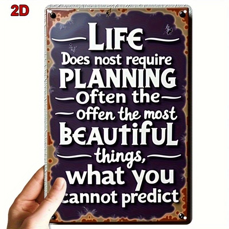 Purple Vintage Life Quote Metal Sign Farmhouse Living Room Entry Home Wall Decor