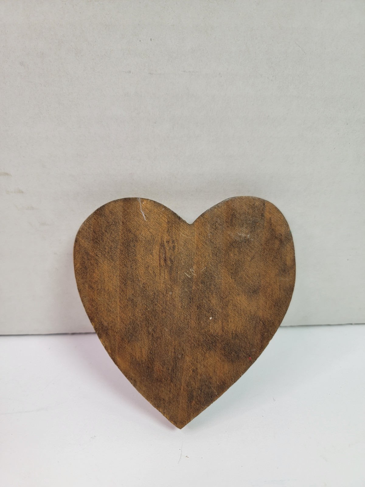 Small Rustic Wooden Heart Wall Decor Plaque Brown Hanging Craft Farmhouse