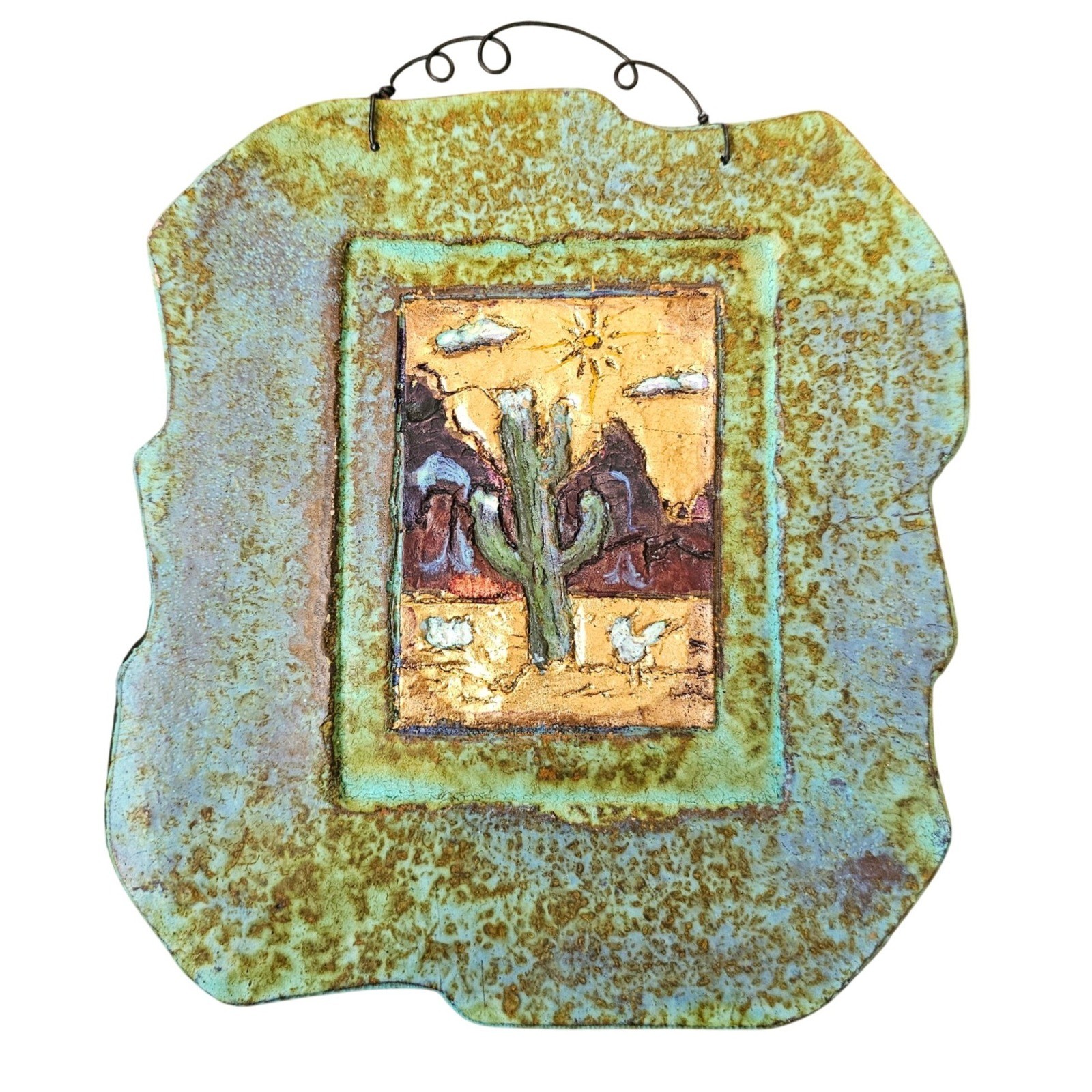 PaperAndStone Bronze Cactus Wall Sculpture Southwest Desert Art Jeanne Dana 2020