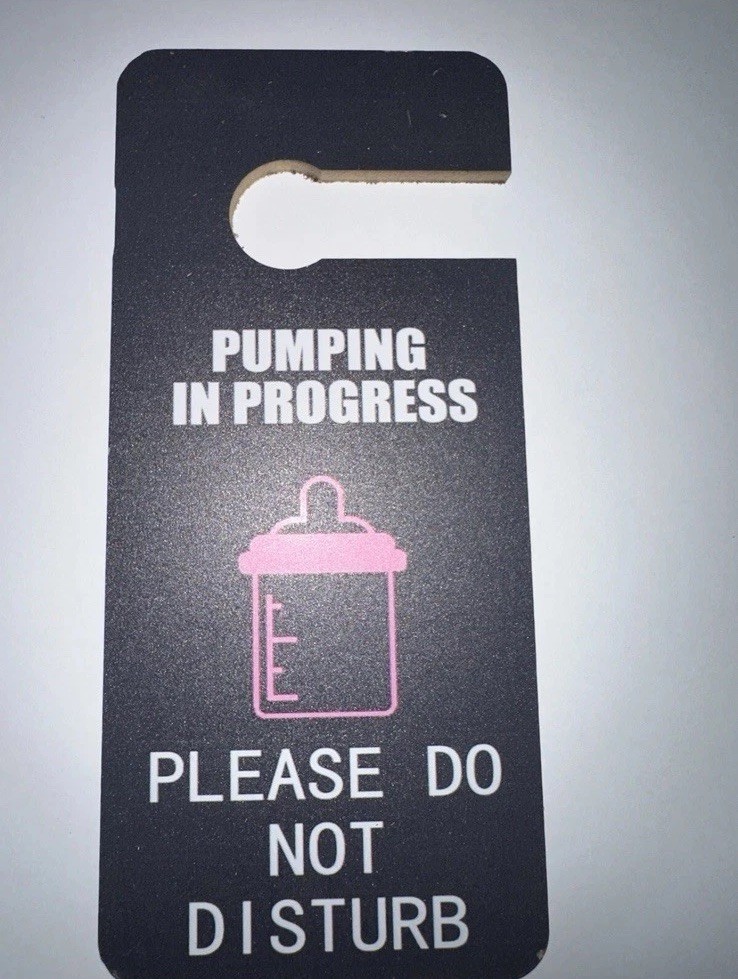 Pumping in Progress Please Do Not Disturb Wood Door Knob Hanger Sign NEW 7x9inch