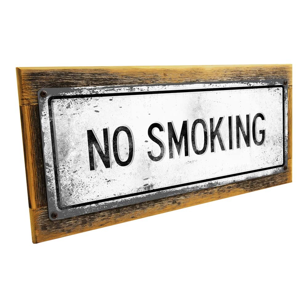 Retro No Smoking Metal Sign; Wall Decor for Studio and Office