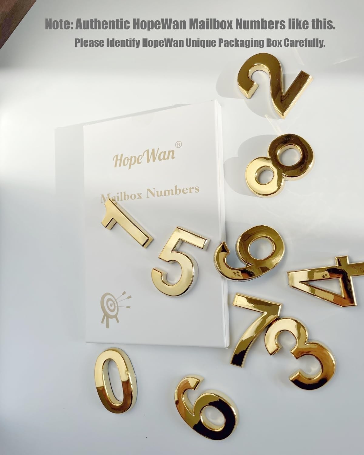 Mailbox Numbers 1 1/2IN, Self Stick Door Number Small Gold Sign Stickers