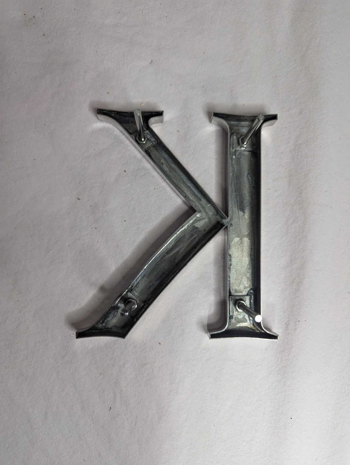 letter K silver Metal sign retail display room Art craft Business initial 5.5″