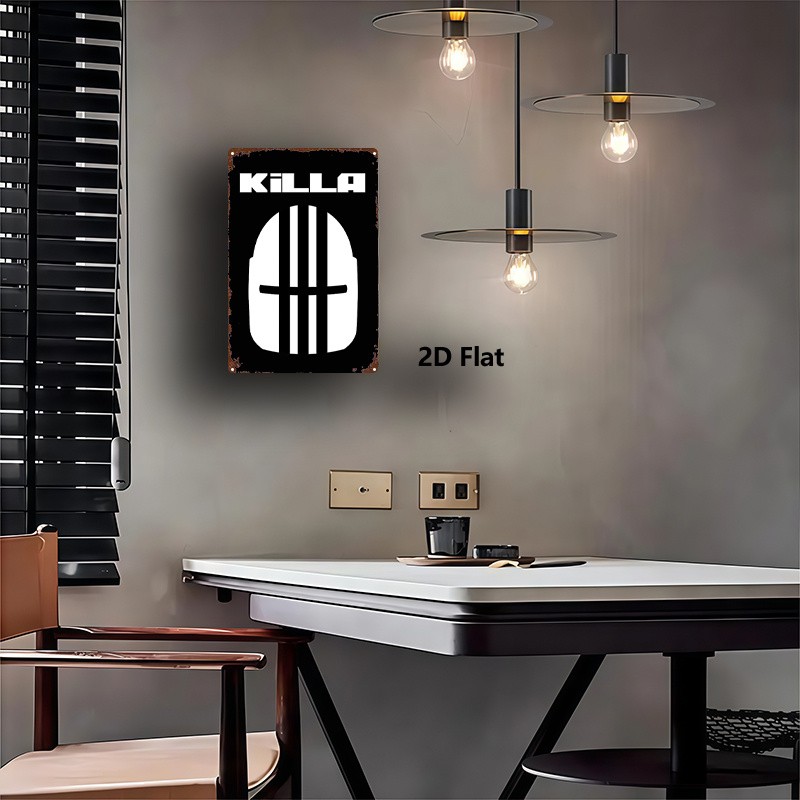 Metal Sign EFT Killa Black White 8x12in 2D Flat