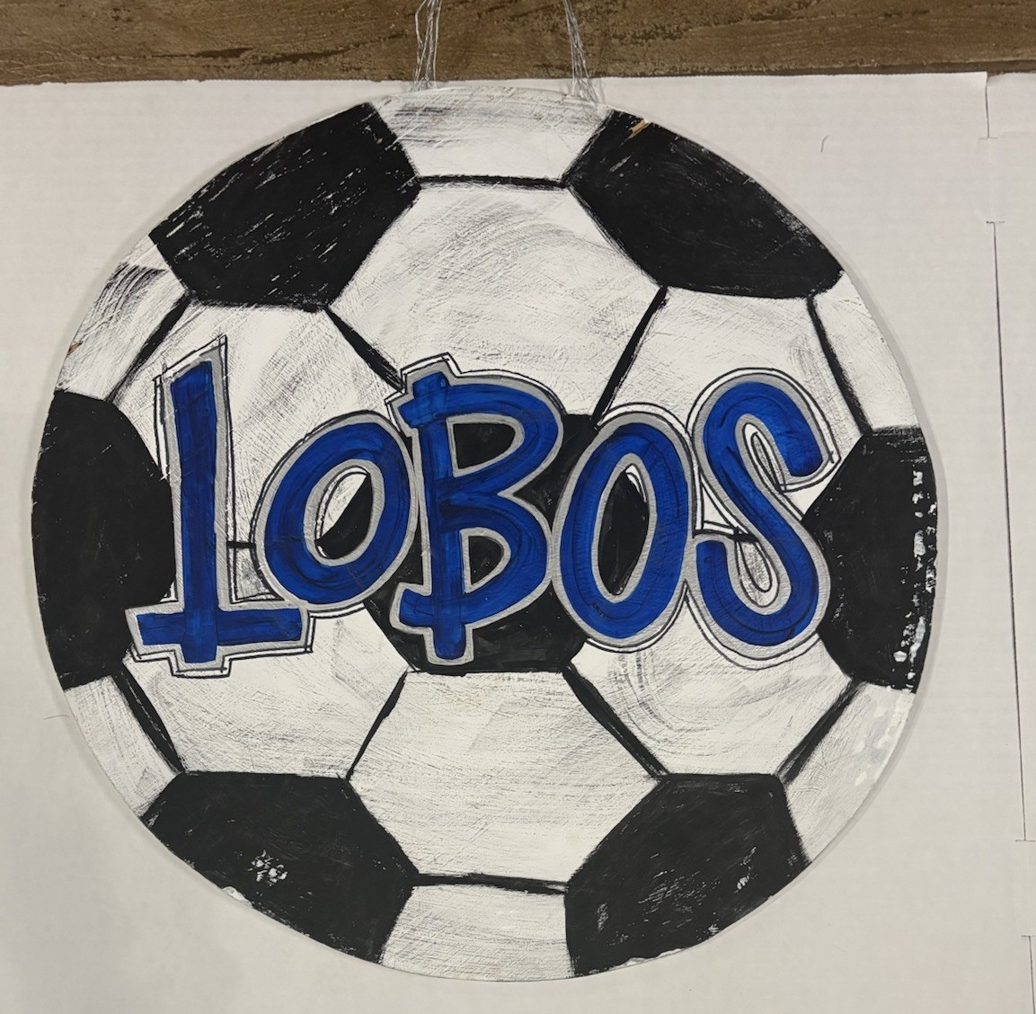 Handmade Lobos Soccer Hanging Door Sign