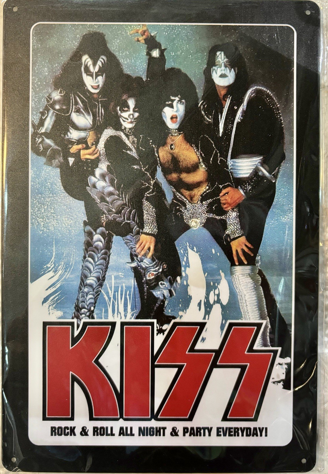TIN SIGN 8×12 Kiss Rock Roll Band Gene Simmons Heavy Metal Party Music DD10