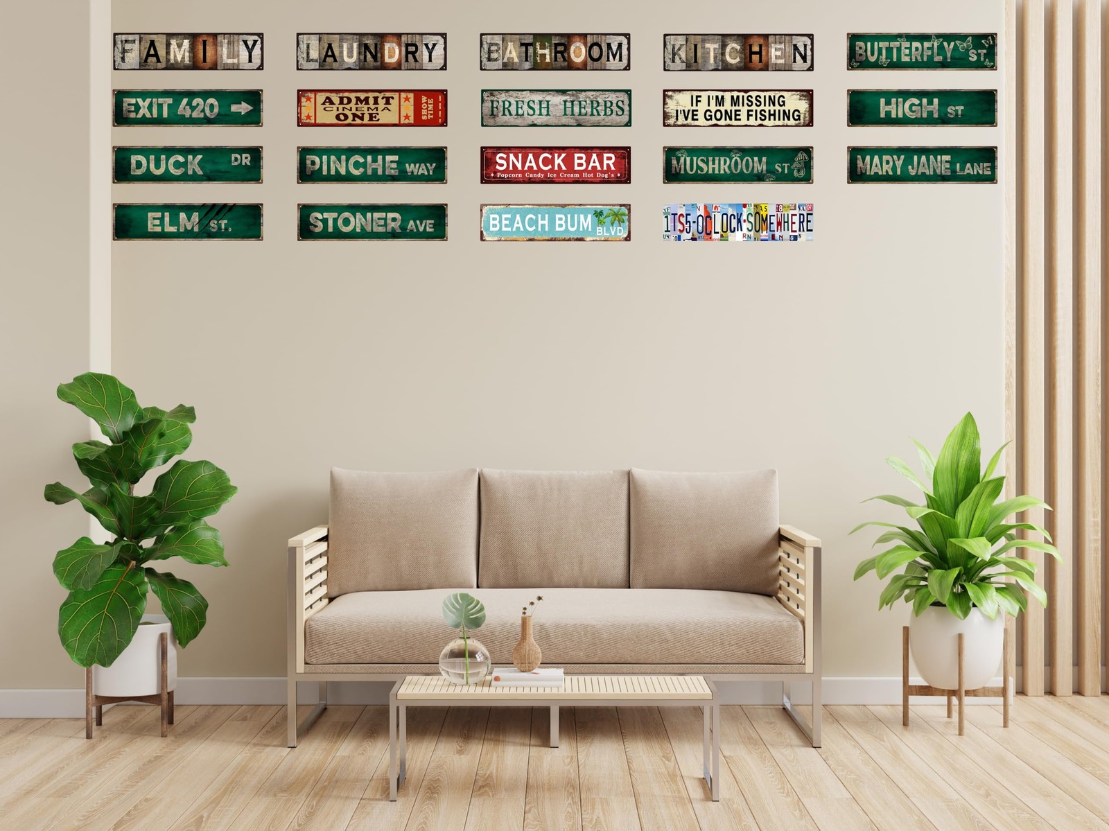 Vintage Tin Sign Retro Metal Pinche Way Signs Stylish 16 x 4 in,
