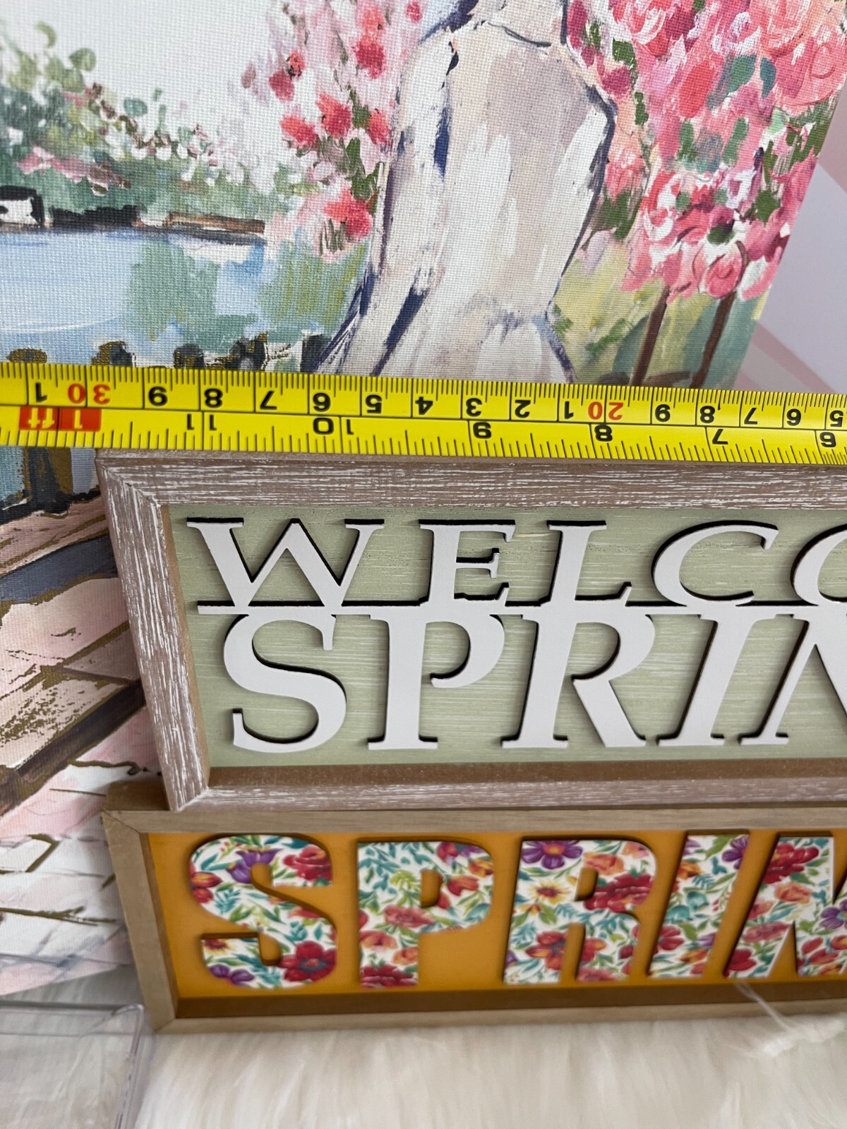 Pioneer Woman Floral Spring & Green Spring Wooden Sign