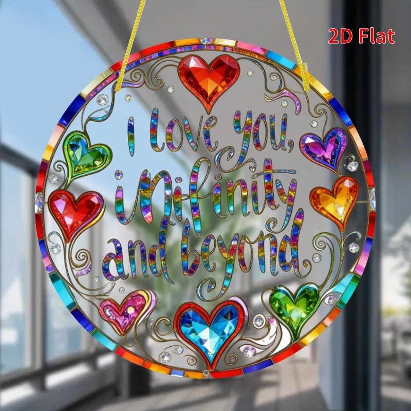 Round Acrylic I Love You to Infinity and Beyond 8*8Inches Home Decor Best Gift