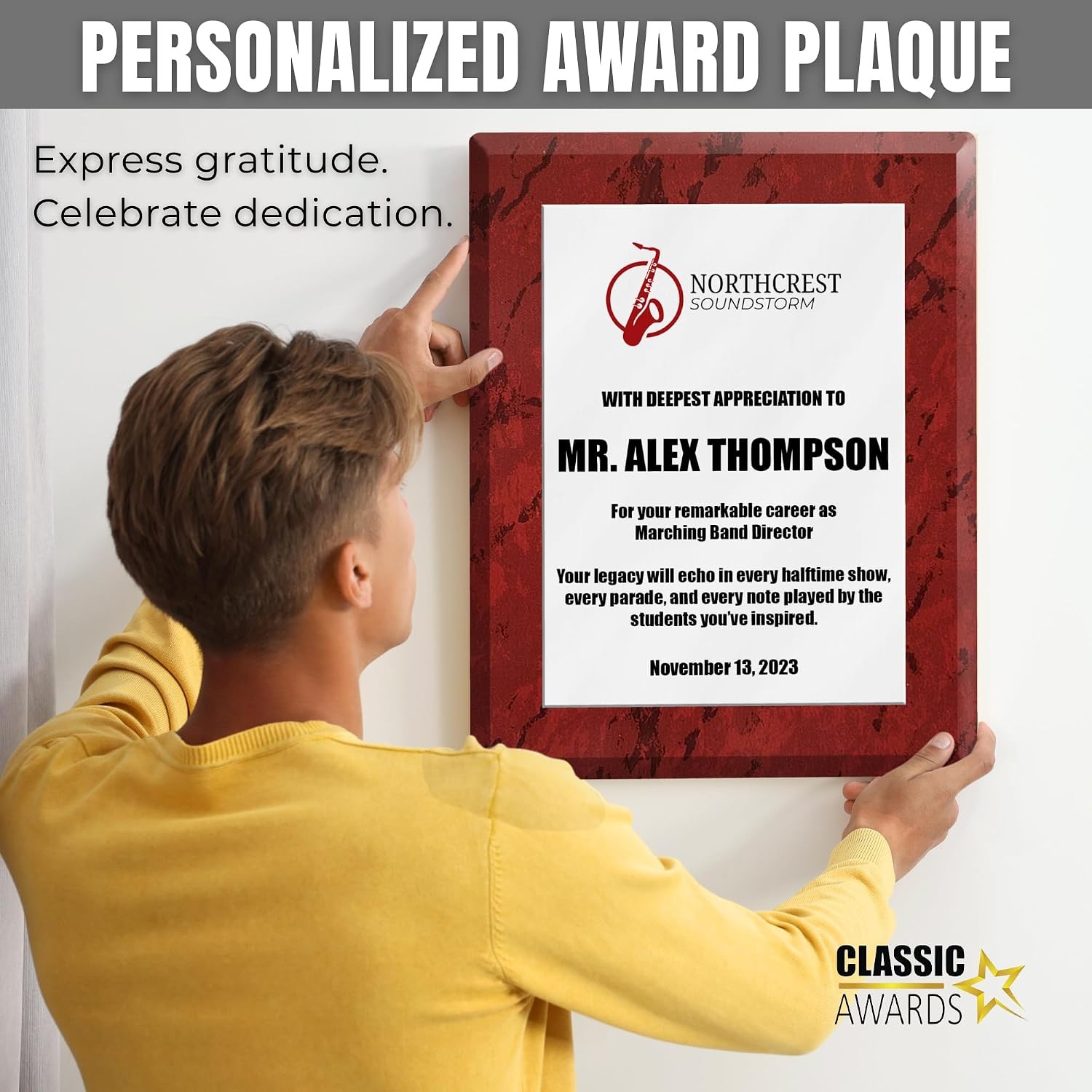 Personalized Award Plaque Full Color Printing Add Your Own Photos Logos