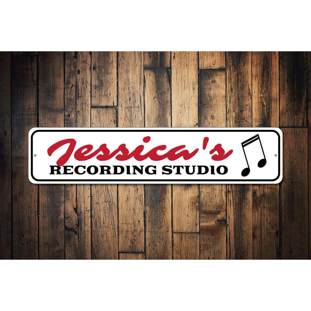 Recording Studio Sign, Music Note Sign, Custom Musician Metal Decor Sign