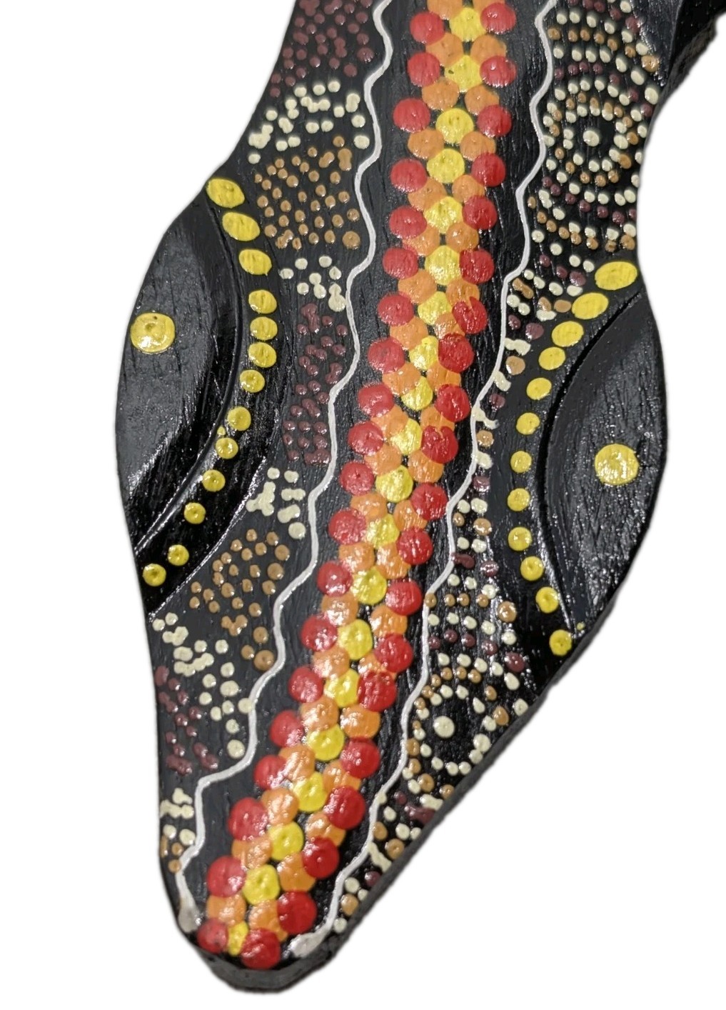 Hand Painted Gecko Wall Hanging Aboriginal Dot Art 19.5″ Assorted Color