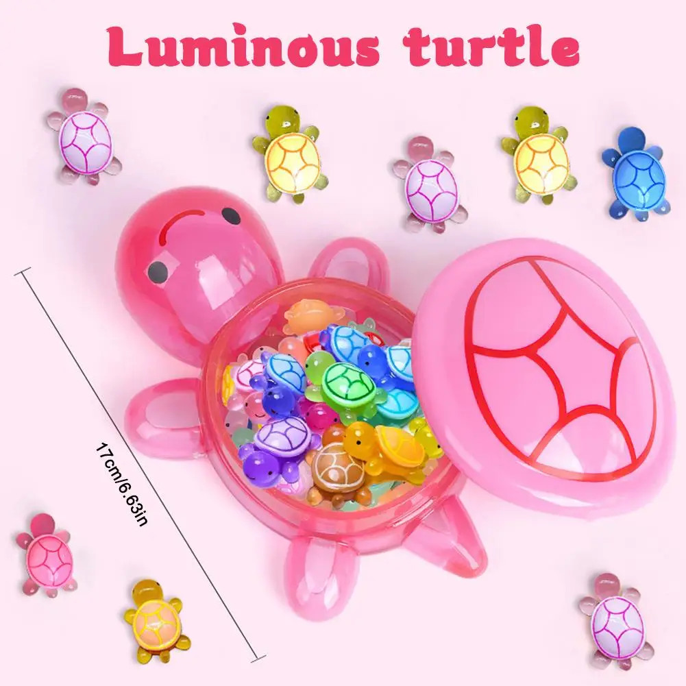 1PC Night Glow Large Turtle+100pcs Mini Luminous Turtles Figurines Resin