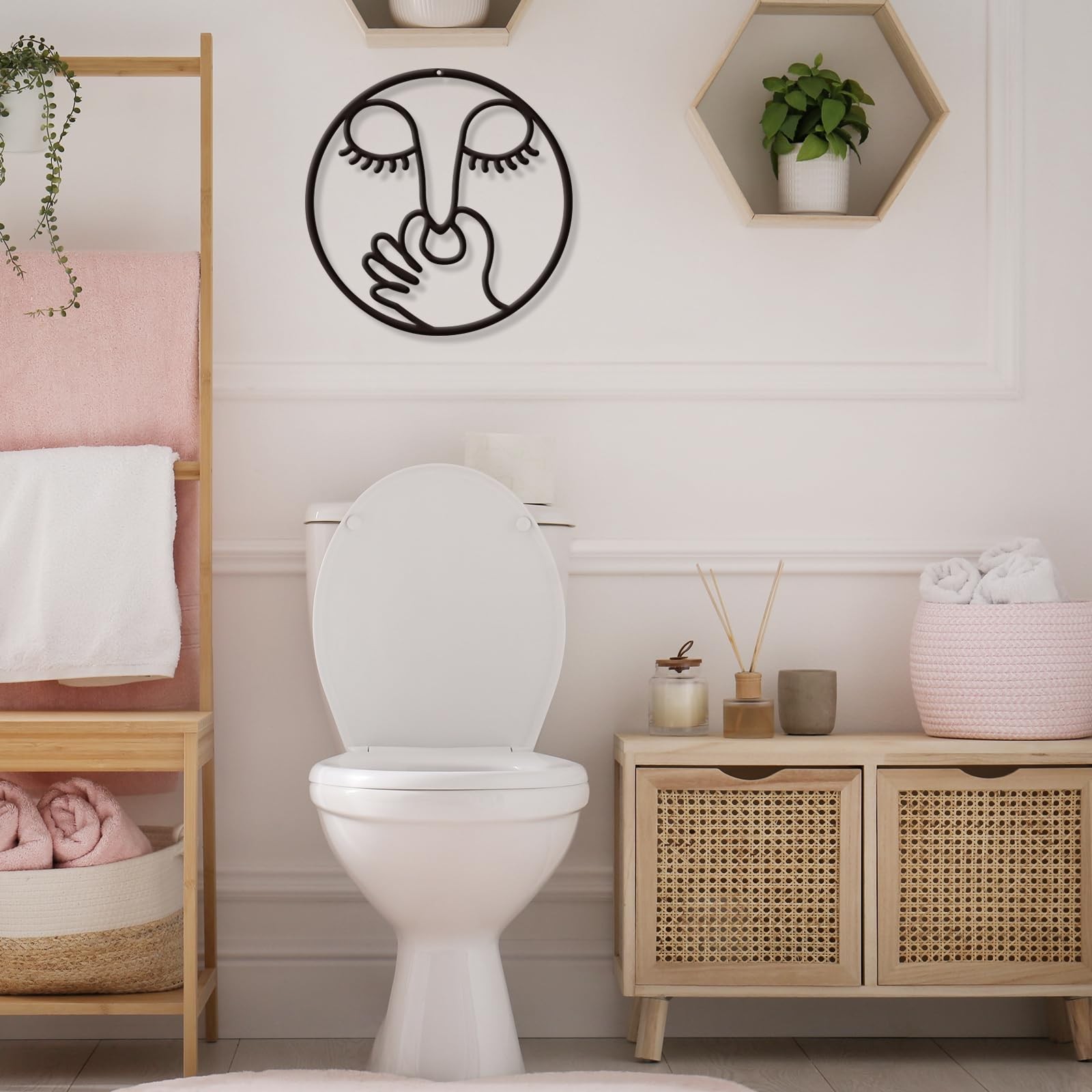 Funny Bathroom Metal Wall Decor Bad Smell Humorous Wall Art Black Guest Wall