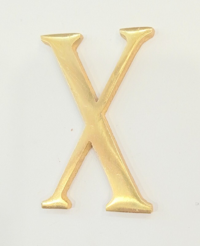 75 MM (3Inch) Brass Home 26 Polish Gold Wall Mounted Door Mounted Letters X