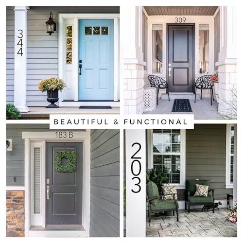 5″ () Modern Address House Numbers for Outside – Easy to Install 3D Matte 6