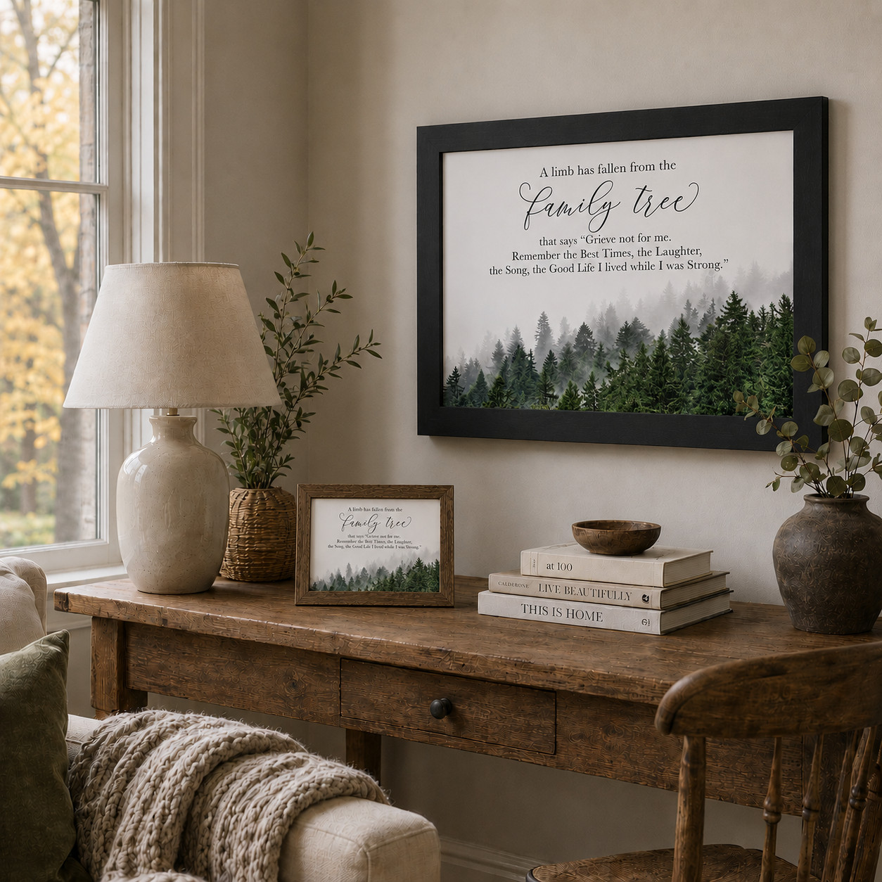 A Limb Has Fallen From the Family Tree Framed Wall Art Sympathy Memorial Bereave