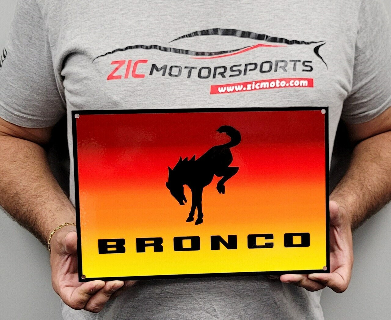 Vintage Ford Bronco Sunset Steel Sign