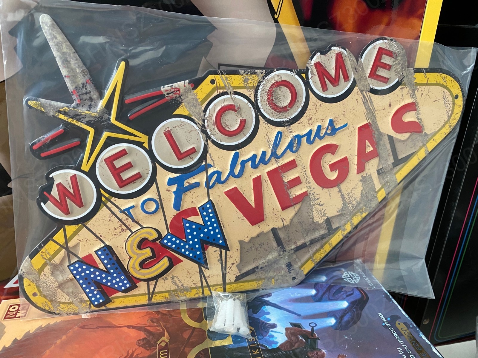 Fallout 4 76 Welcome To New Vegas Metal Sign Wall Decor Tinplate Figure 19″ Long
