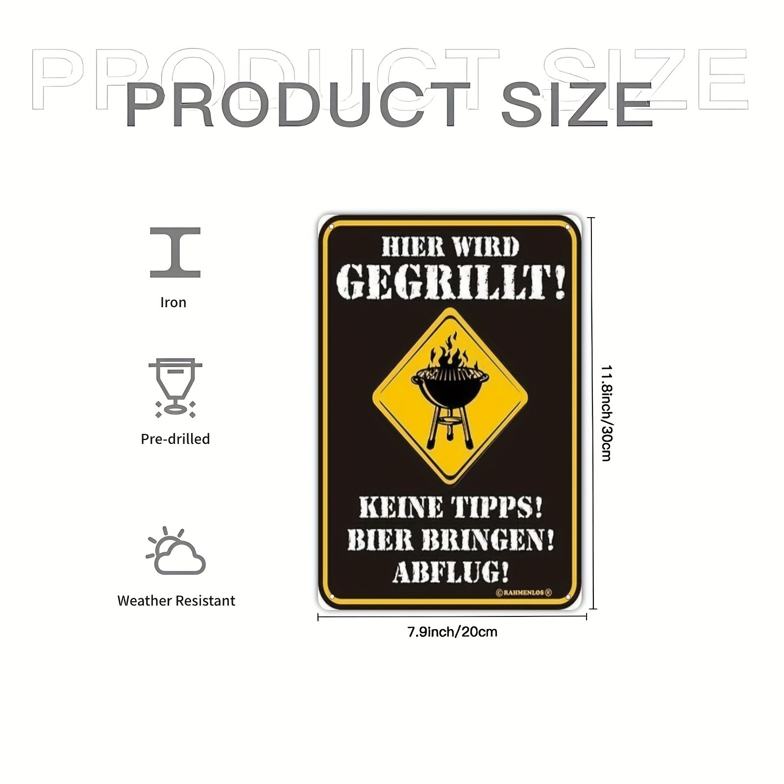 Metal Sign GRILLING HAPPENS HERE 20*30Cm/8*12In Unframed