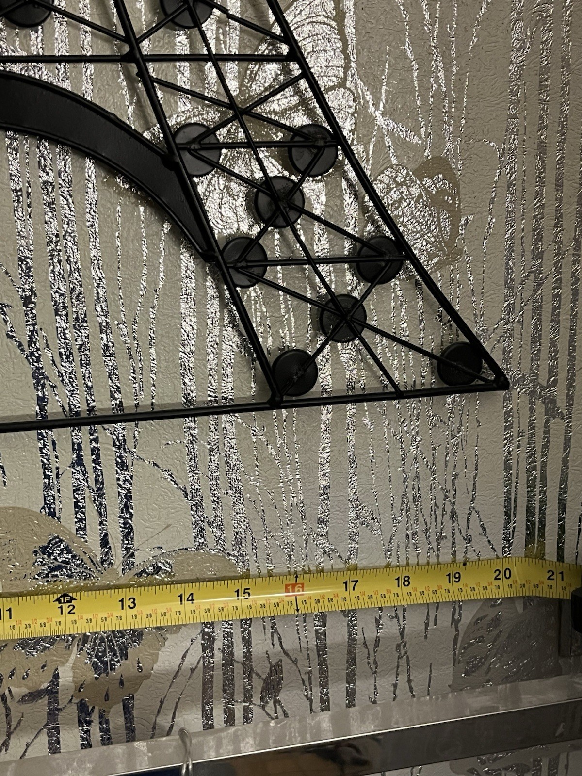 Large Eiffel Tower Metal Wall Decor Rhinestone Paris Art 30in Black