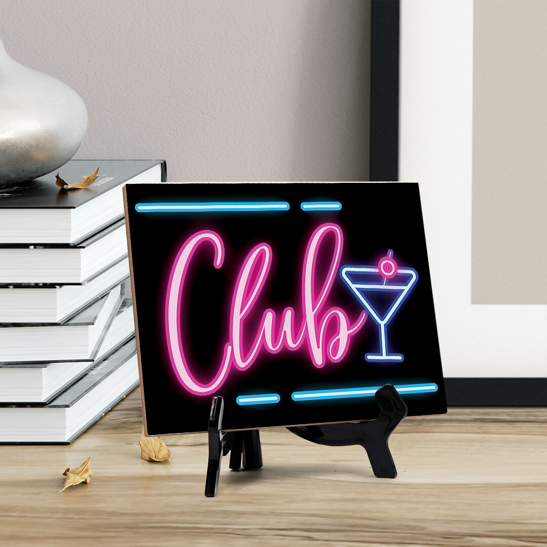 Signs ByLITA Club Table Sign with Acrylic Stand (6×8“)
