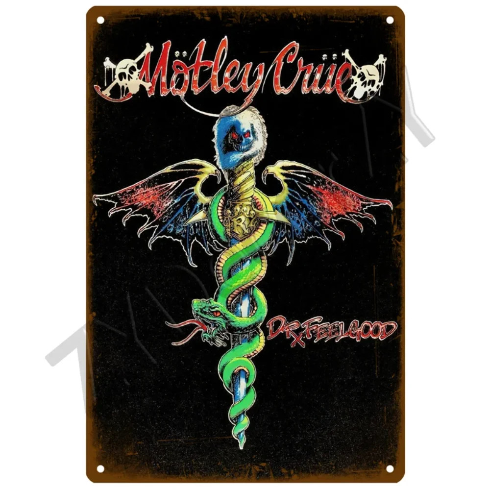 MusicVibeDecor Tin Metal Signs – Rock Band Vintage Poster Tin Plates – Premium