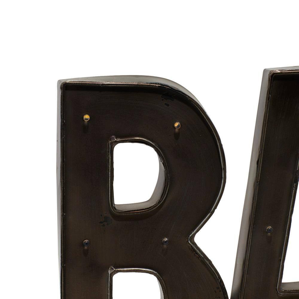 12 In. H Metal Bar Decorative Sign with LED Lights