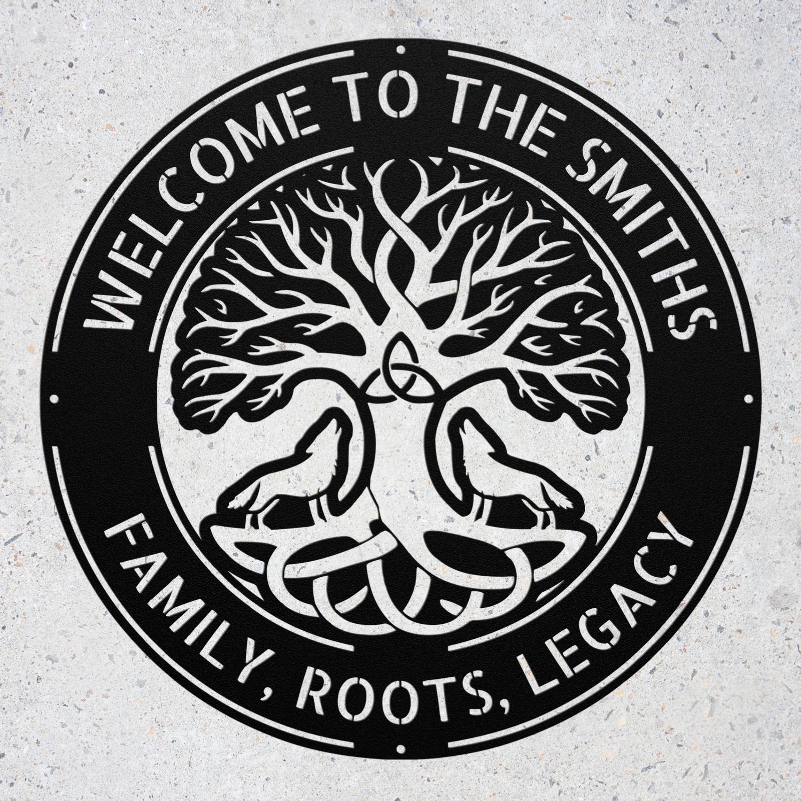 Personalized Celtic Tree of Life Metal Art Sign Irish Wall Decor Family Gift