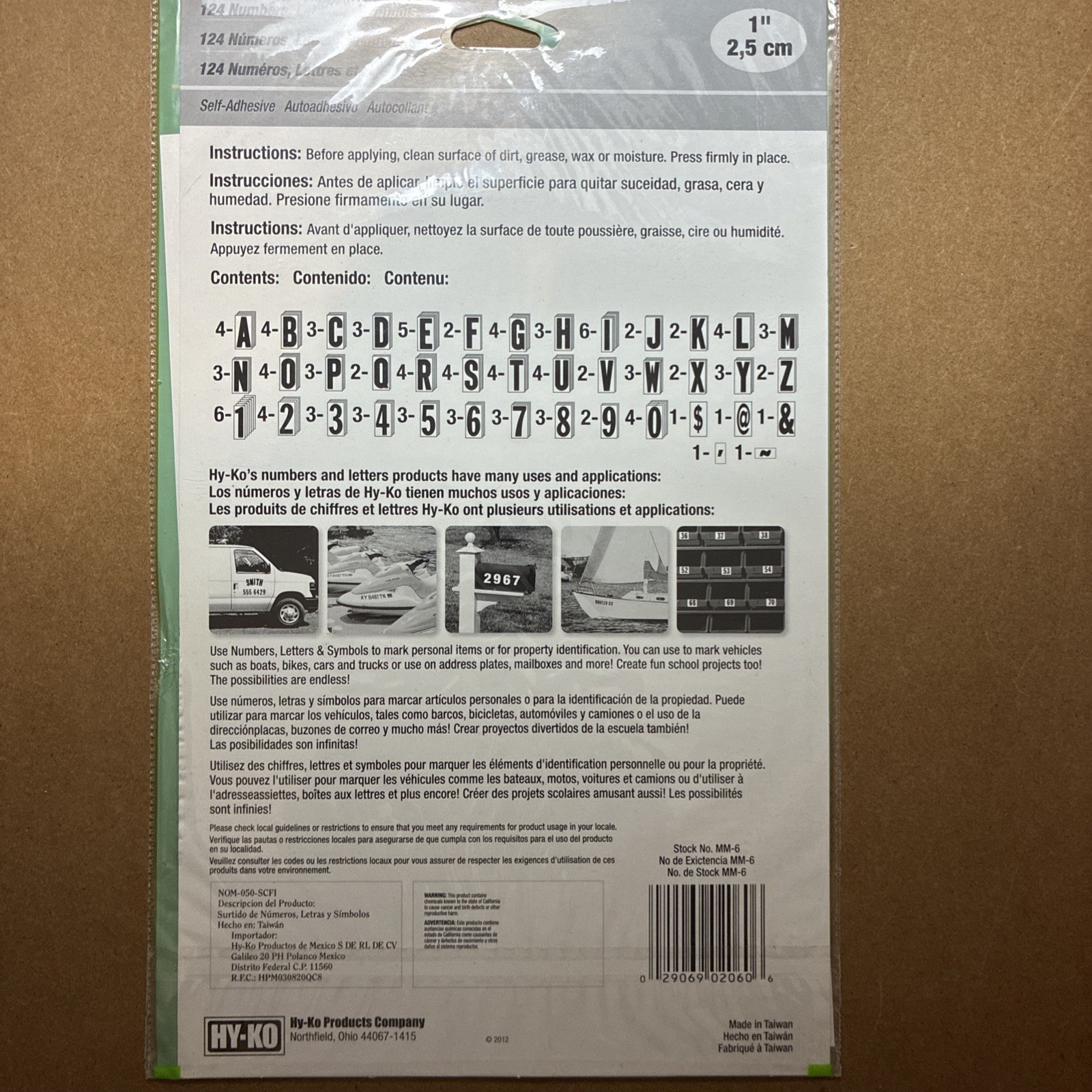 Hy-Ko 1 In. Numbers, Letters & Symbols (124 Count) MM-6 Hy-Ko MM-6 029069020606